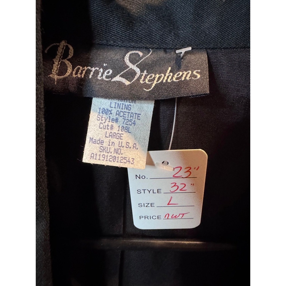 092 Barrie Stephens Vintage Music Note Embroidered Black Blazer Jacket L NWT USA - Picture 2 of 6